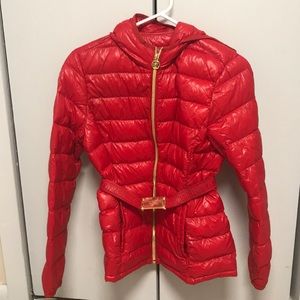 Micheal Kors Lightweight Hooded Puffer Jacket